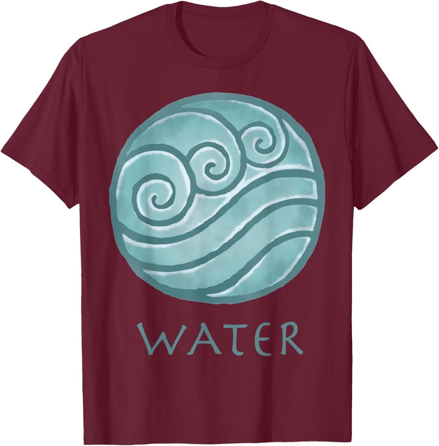 Avatar: The Last Airbender Painted Water Element Small T-Shirt - T-Shirt | Maroon