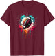 American Football Colourful Football Graphic T-Shirt - T-Shirt | Maroon