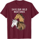 Wild Mustang Gifts Wild Horse Shirt Wildlife Preservation T-Shirt - T-Shirt | Maroon