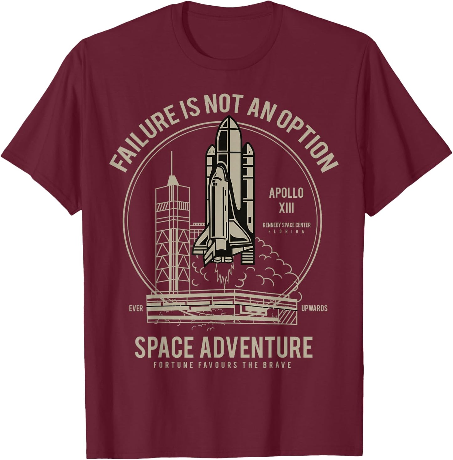 Space Shuttle Launch Galaxy T-Shirt - T-Shirt | Maroon