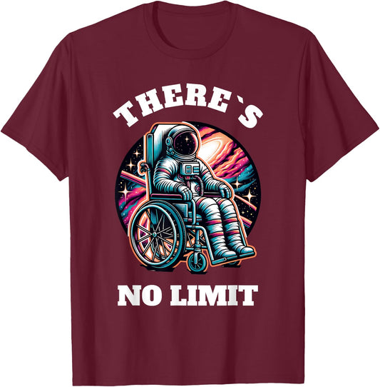 Wheelchair Astronaut Motivation Kids with Wheelchair T-Shirt - T-Shirt | Maroon
