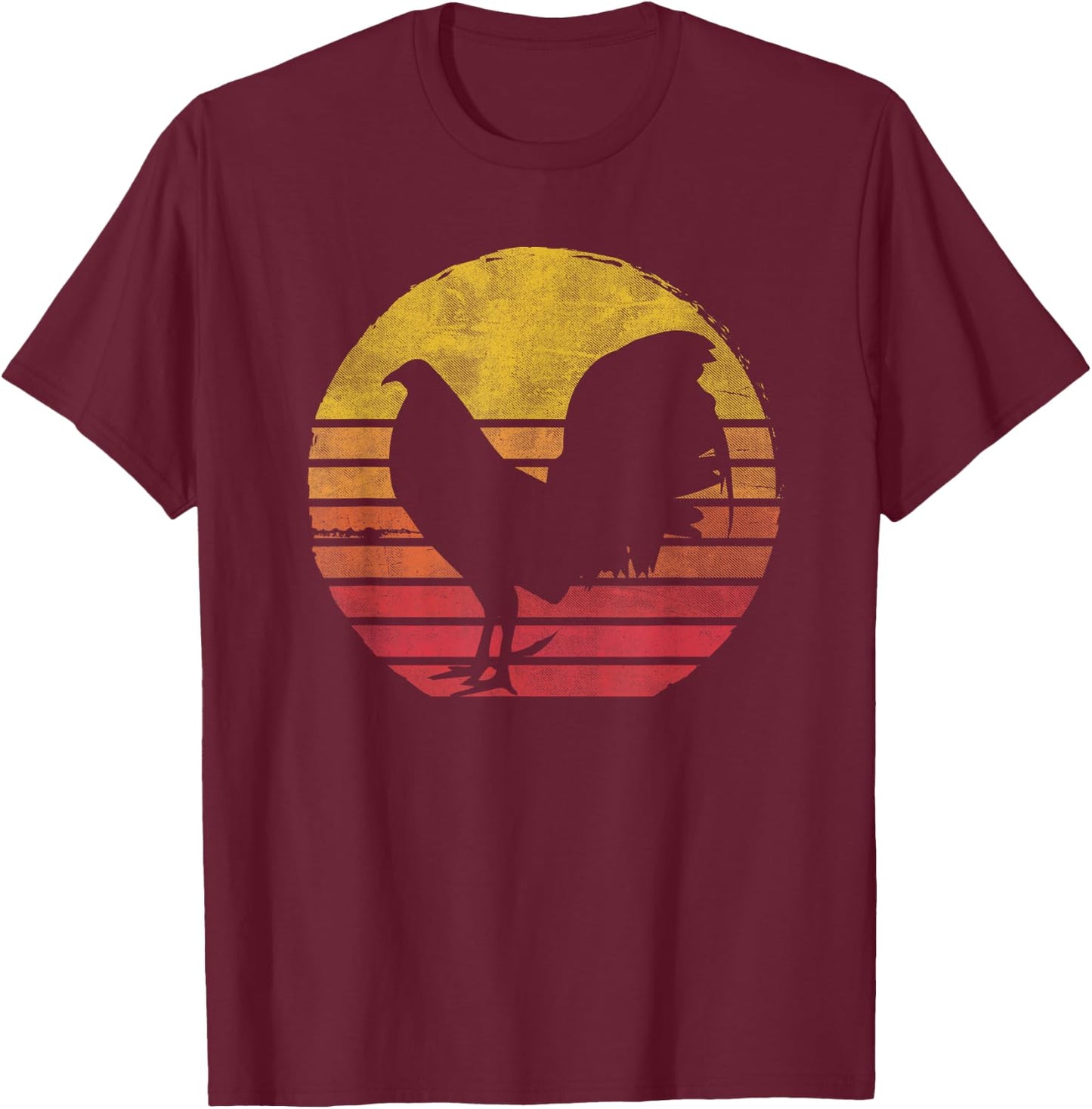 Vintage Cock Fight T Shirt Rooster Shirt T-Shirt - T-Shirt | Maroon