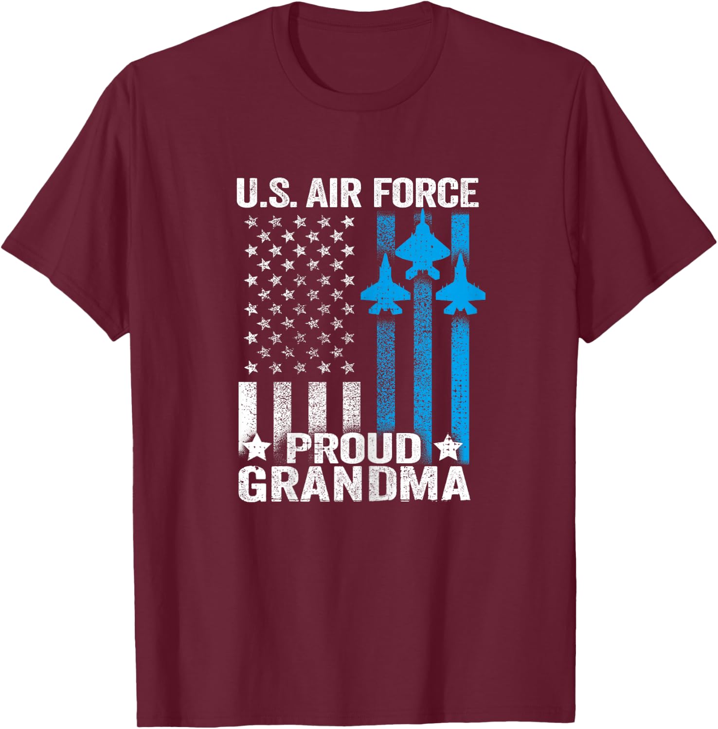 Proud Grandma US Air Force T Shirt - USAF Shirt T-Shirt - T-Shirt | Maroon