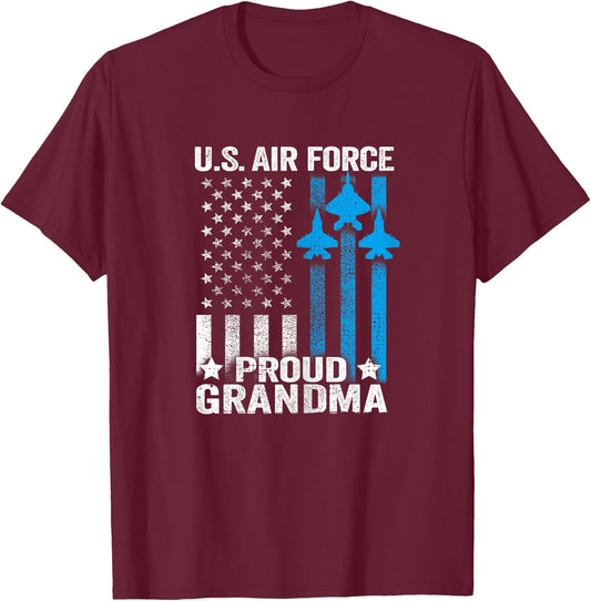 Proud Grandma US Air Force T Shirt - USAF Shirt T-Shirt - T-Shirt | Maroon