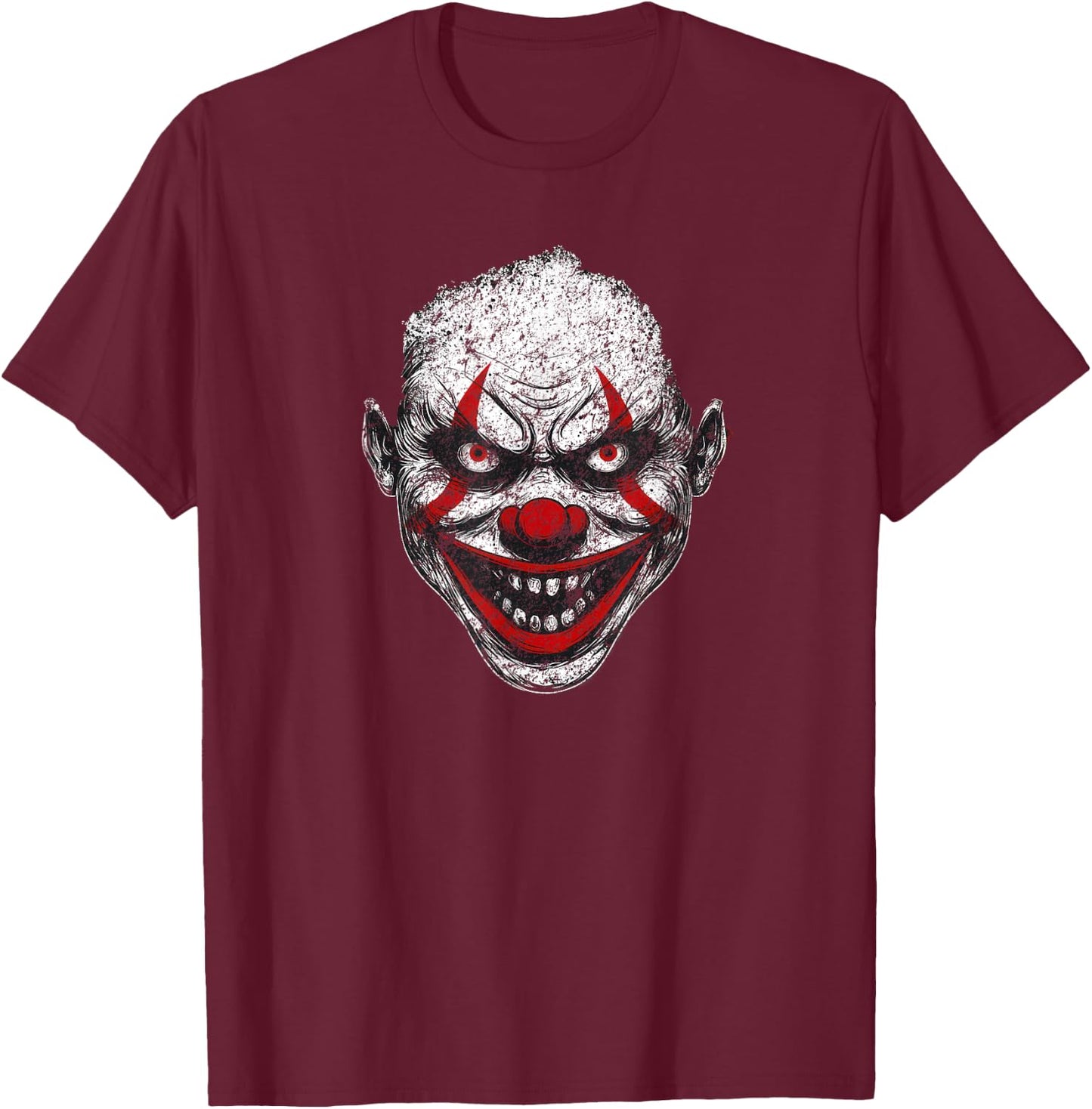 Evil Clown - Halloween Creature Horror Creepy Scary Costume T-Shirt - T-Shirt | Maroon