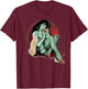 Zombie Pin-Up Model Adult T Shirt T-Shirt - T-Shirt | Maroon