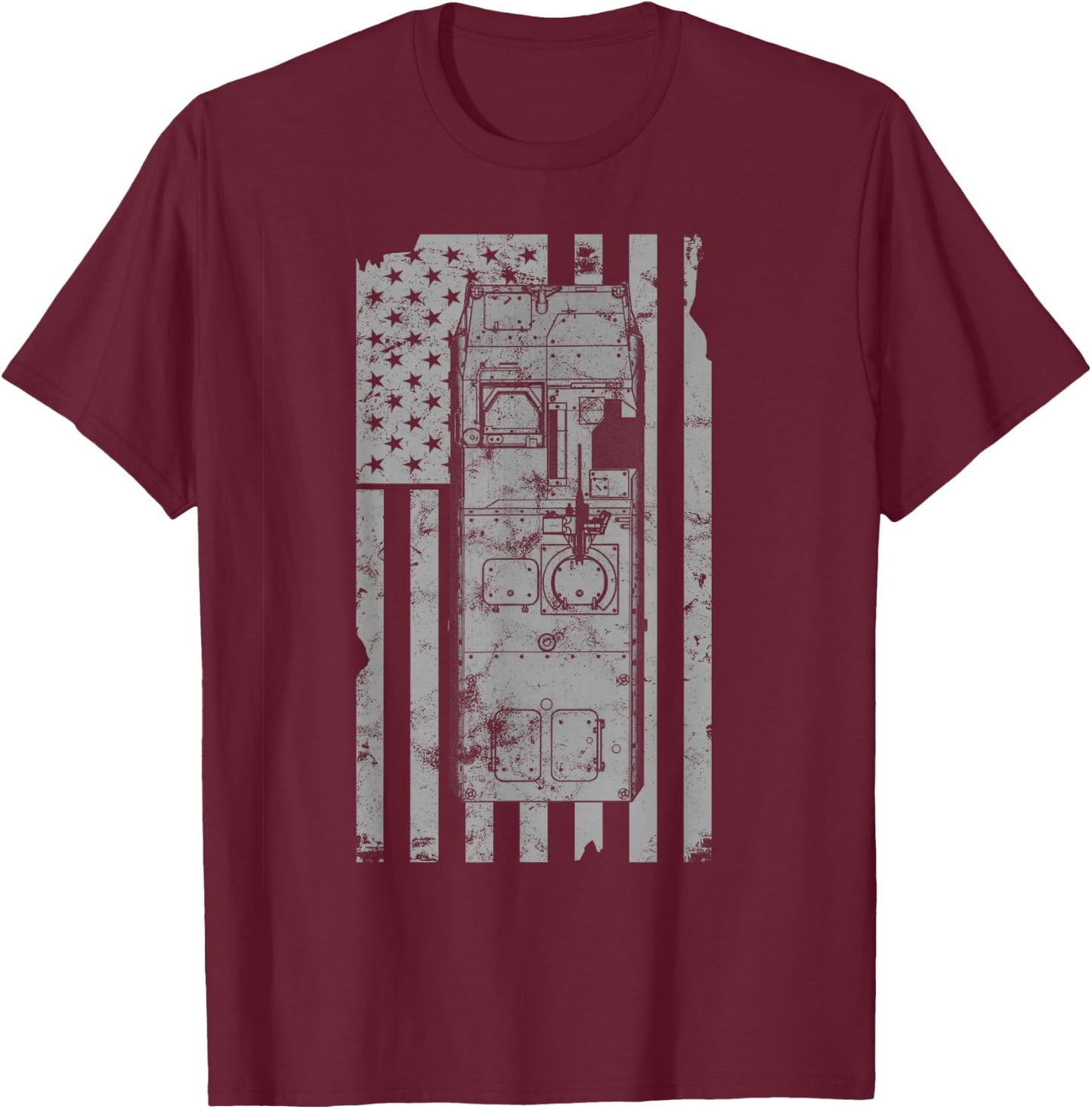 Stryker AFV Armored Fighting Vehicle Vintage Flag T-Shirt - T-Shirt | Maroon