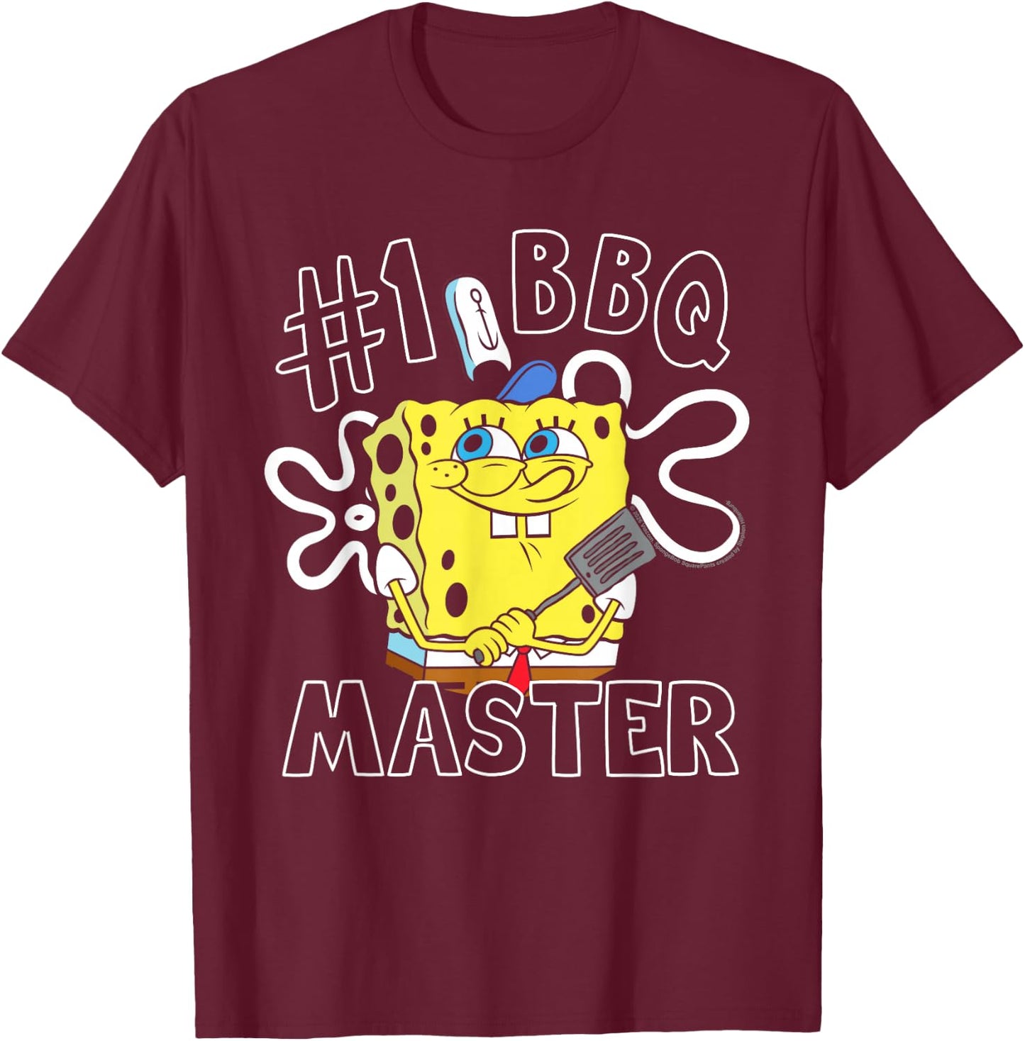 Spongebob Squarepants Father's Day BBQ Dad T-Shirt - T-Shirt | Maroon