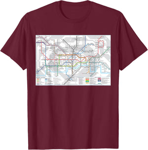 London Underground Map T-Shirt - T-Shirt | Maroon