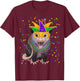 Mardi Gras possum in a mask and beads shirt T-Shirt - T-Shirt | Maroon