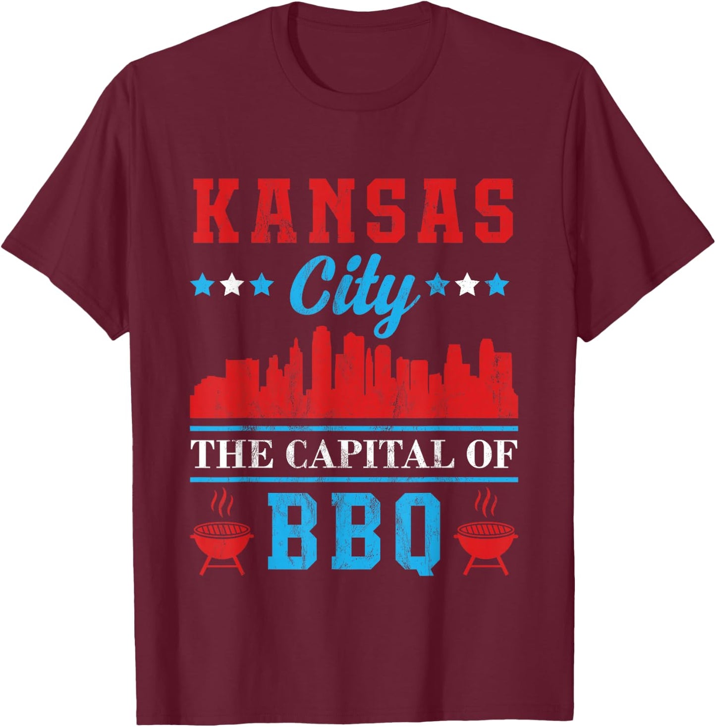 Kansas City The Capital of BBQ T-Shirt - T-Shirt | Maroon