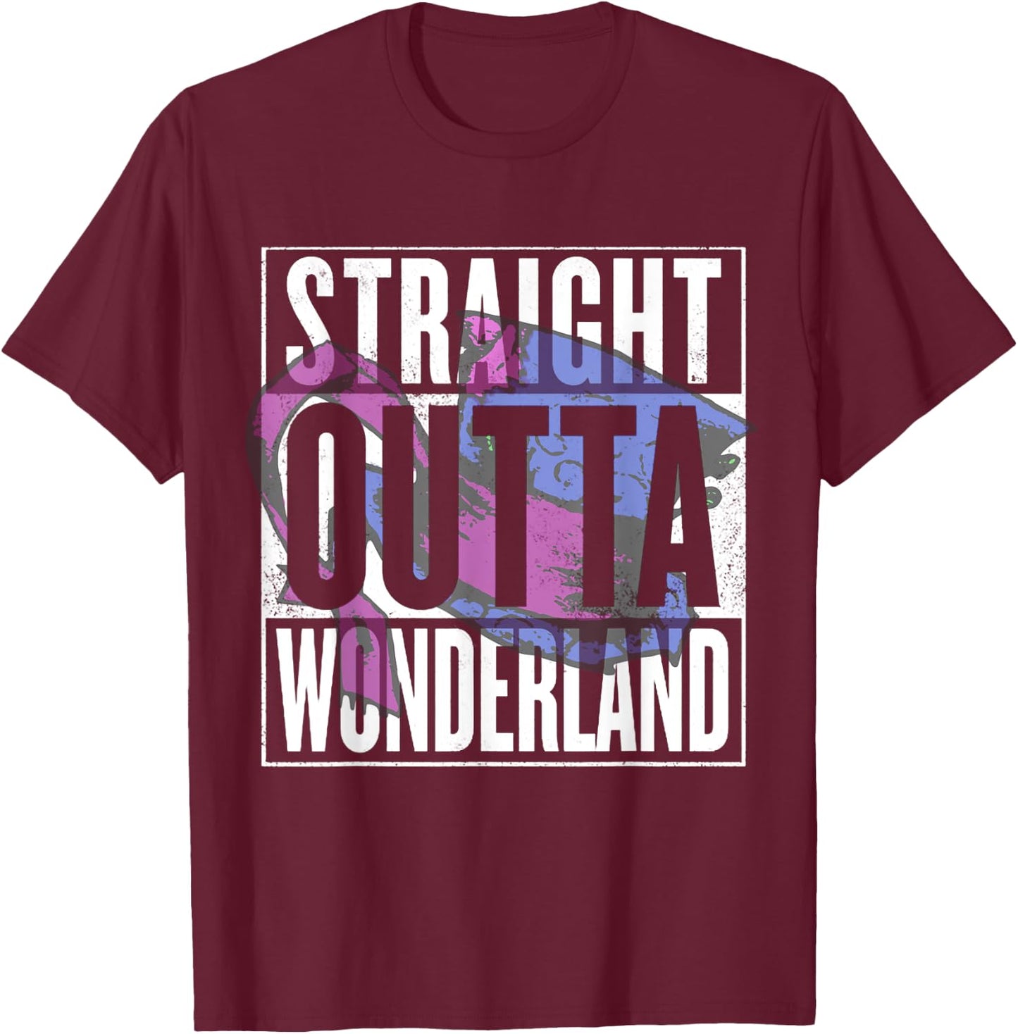 Straight Outta Wonderland Mad Hatter T-Shirt - T-Shirt | Maroon