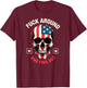 Humor American Flag Skull FAFO T-Shirt - T-Shirt | Maroon