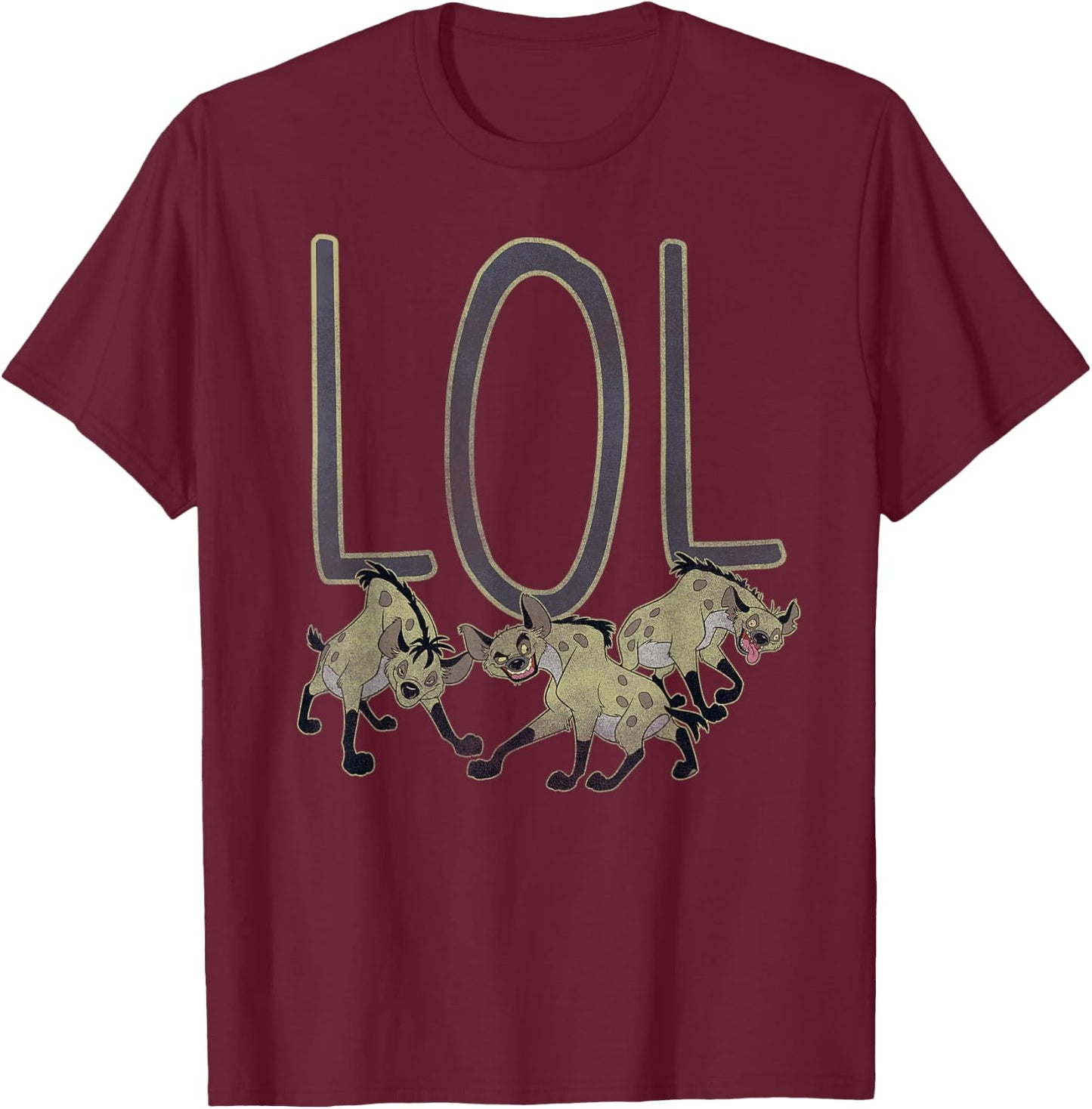 Disney The Lion King LOL Laughing Hyenas Group Vintage T-Shirt - T-Shirt | Maroon