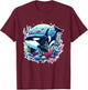 Orca Beautiful Whale Sea Animal Graphic Orca T-Shirt - T-Shirt | Maroon