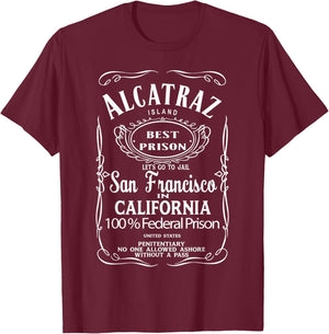 ALCATRAZ SAN FRANCISCO USA United States of America tourist T-Shirt - T-Shirt | Maroon