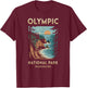 Scenic Sunset at Olympic National Park Washington T-Shirt - T-Shirt | Maroon