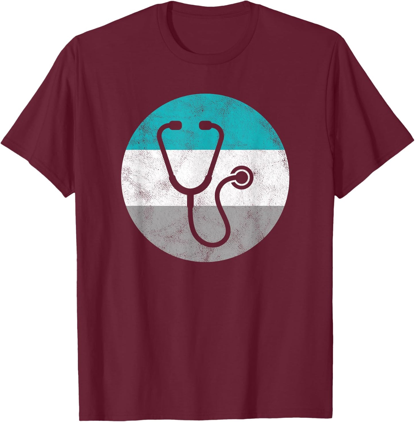 Stethoscope Retro Doctor Gift Women Boys & Girls T-Shirt - T-Shirt | Maroon