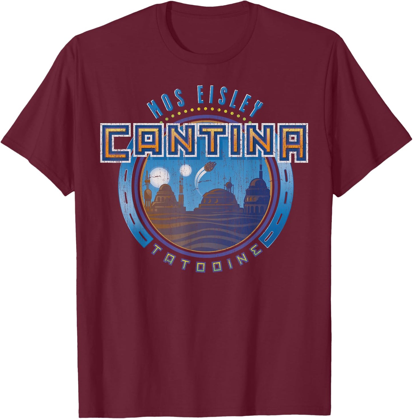 Star Wars Mos Eisley Cantina Badge T-Shirt - T-Shirt | Maroon