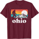 Ohio Retro State Pride Bigfoot Mountains T-Shirt - T-Shirt | Maroon