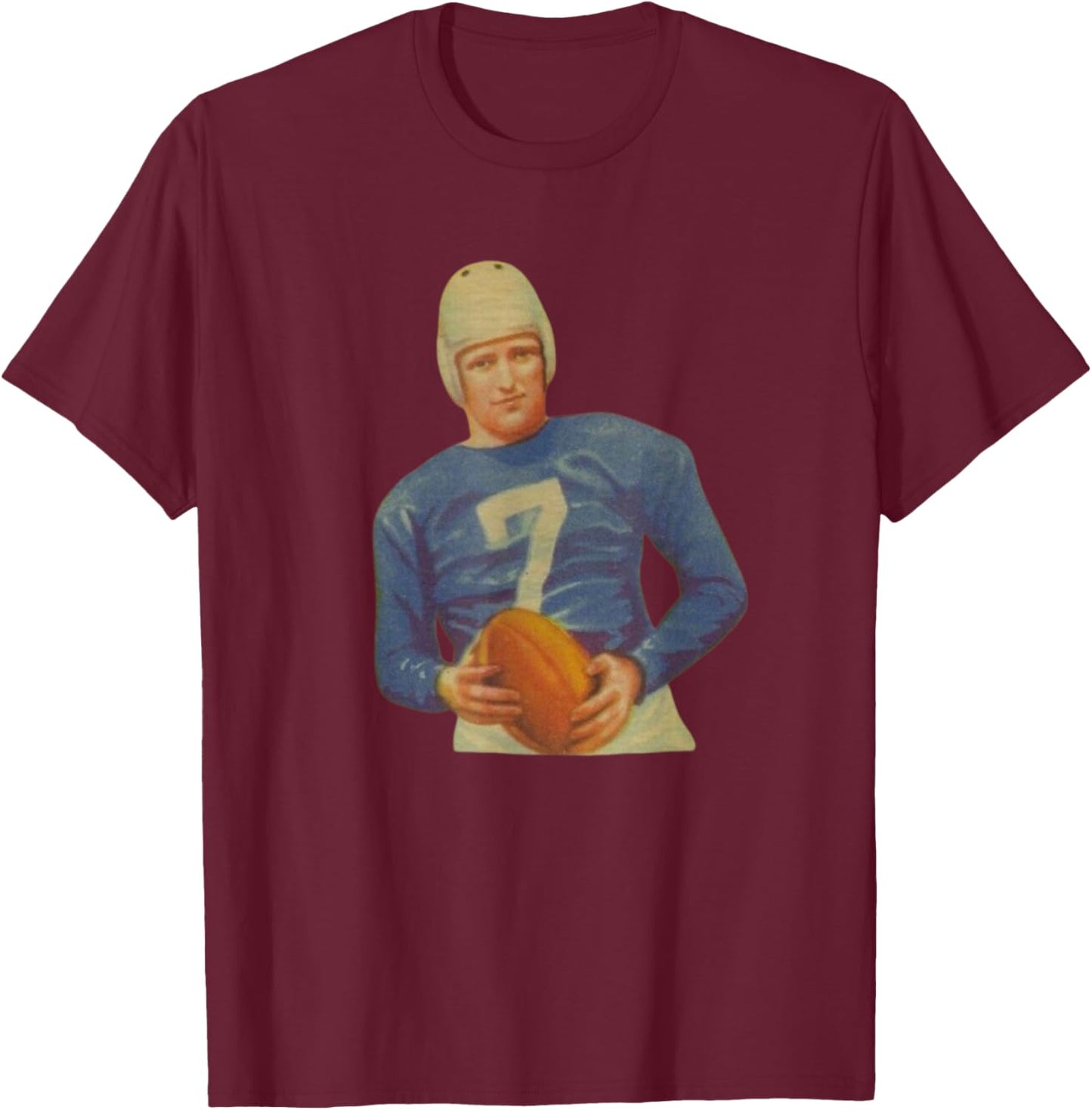 Dutch Clark 1935 Vintage Football Card Style Retro Player T-Shirt - T-Shirt | Maroon