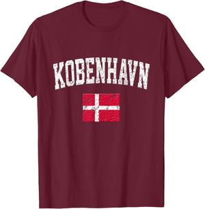 Kobenhavn Shirt - Vintage Copenhagen Denmark Sports T-Shirt - T-Shirt | Maroon