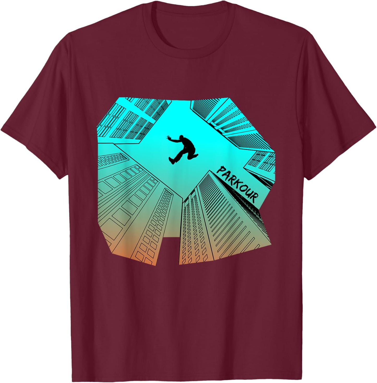 Parkour City Ninja Free Running Gift T-Shirt - T-Shirt | Maroon