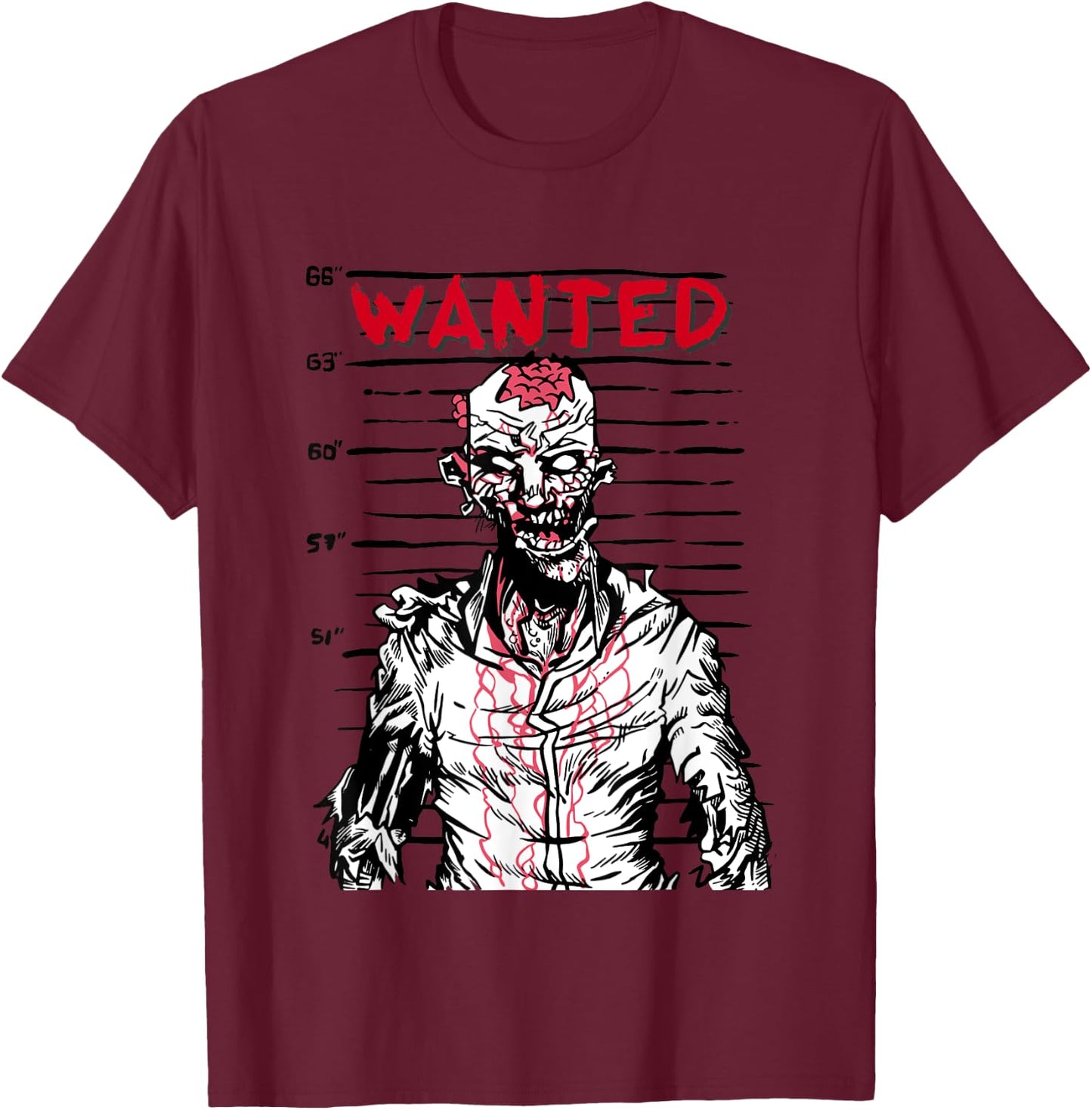 "Scary zombie wanted on Halloween" for horror movie fan T-Shirt - T-Shirt | Maroon