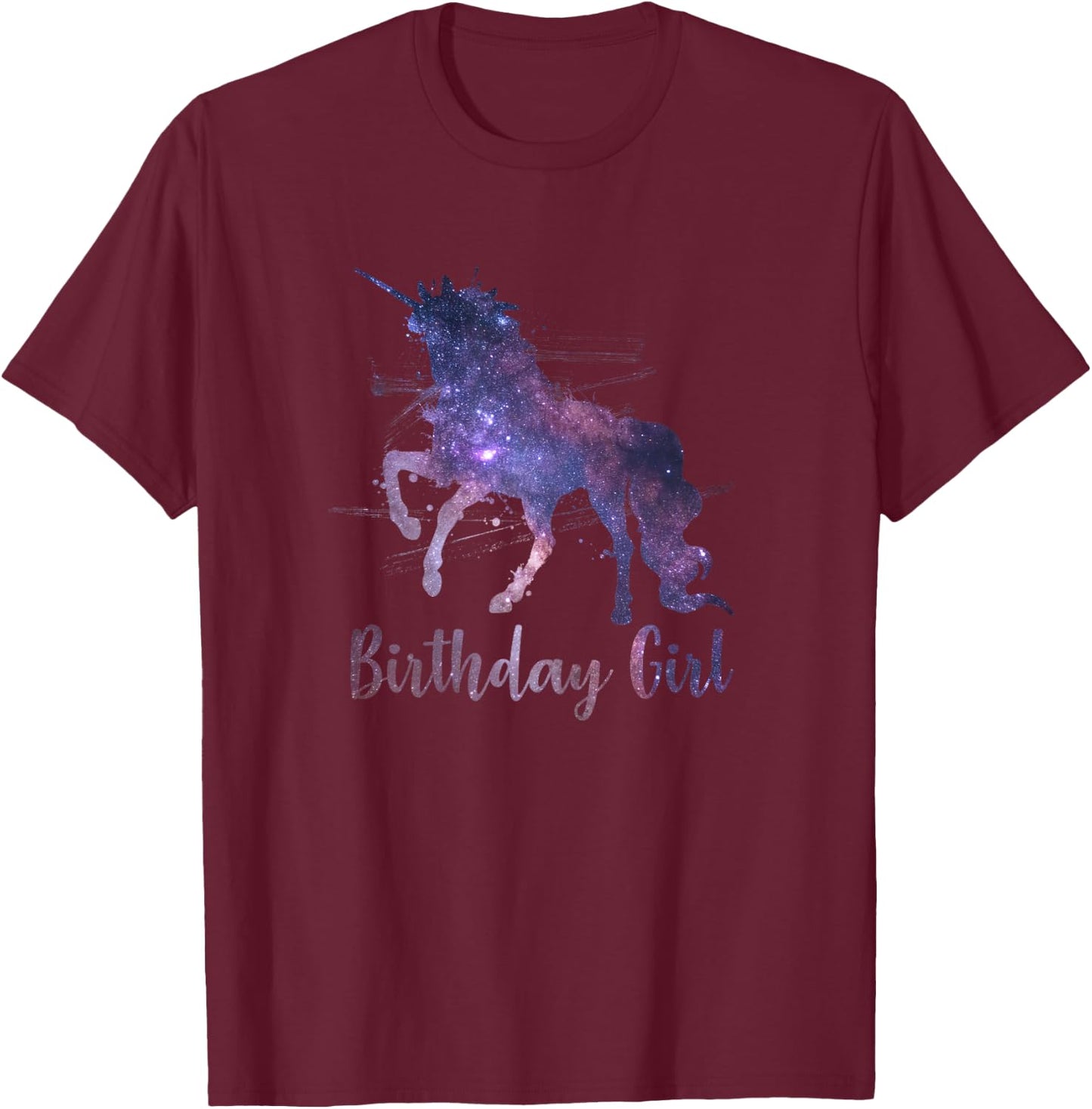 Unicorn Space Design Birthday Shirt Gift Stars T-Shirt - T-Shirt | Maroon