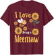 I Love Being A Meemaw Sunflower And Bee T-Shirt - T-Shirt | Maroon