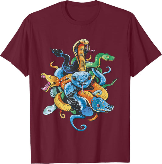 Snake Animal Motif Reptiles Animal Snake T-Shirt - T-Shirt | Maroon