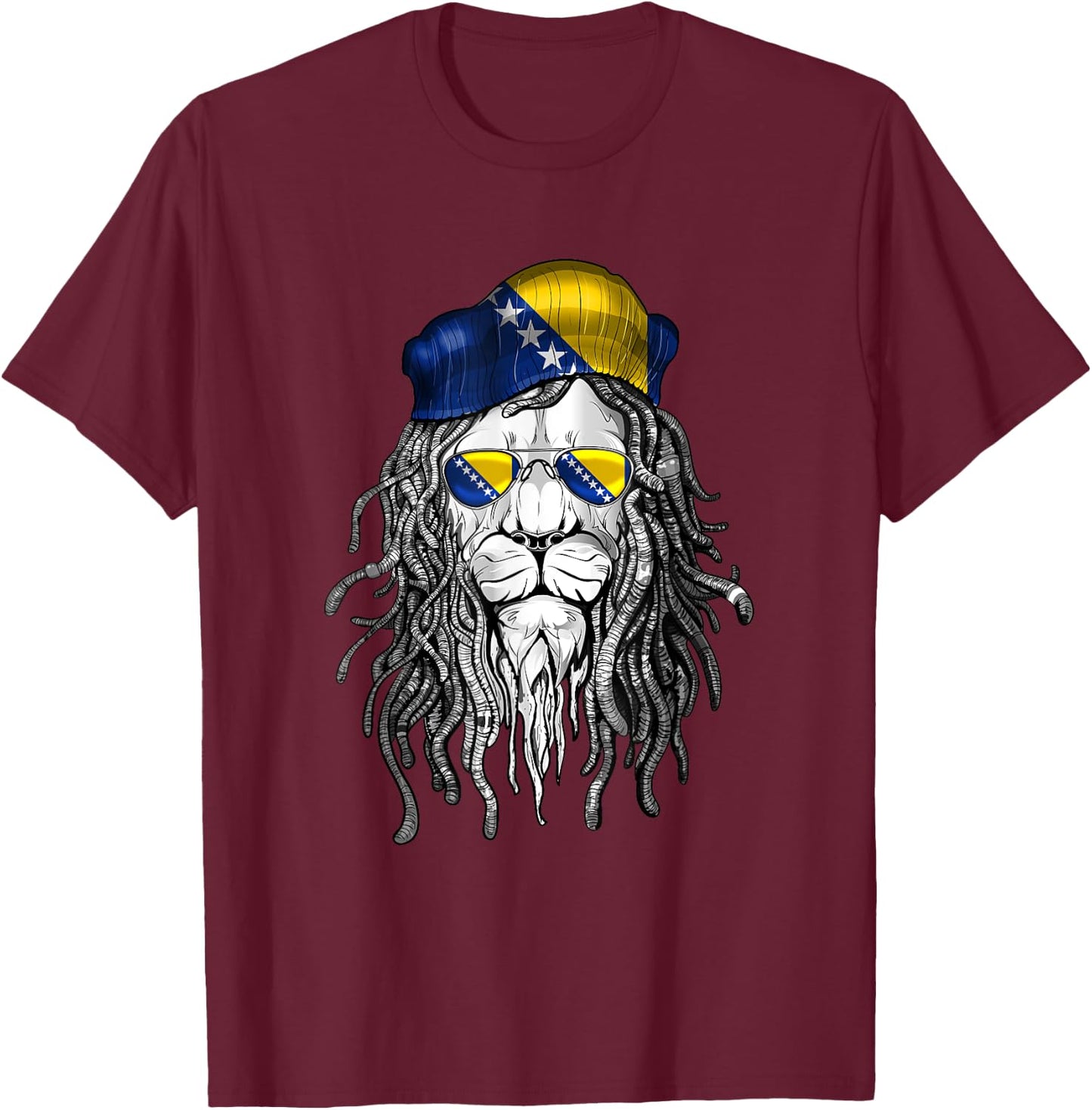 Bosnian and Herzegovinian Flag Biker Bosnia Herzegovina T-Shirt - T-Shirt | Maroon