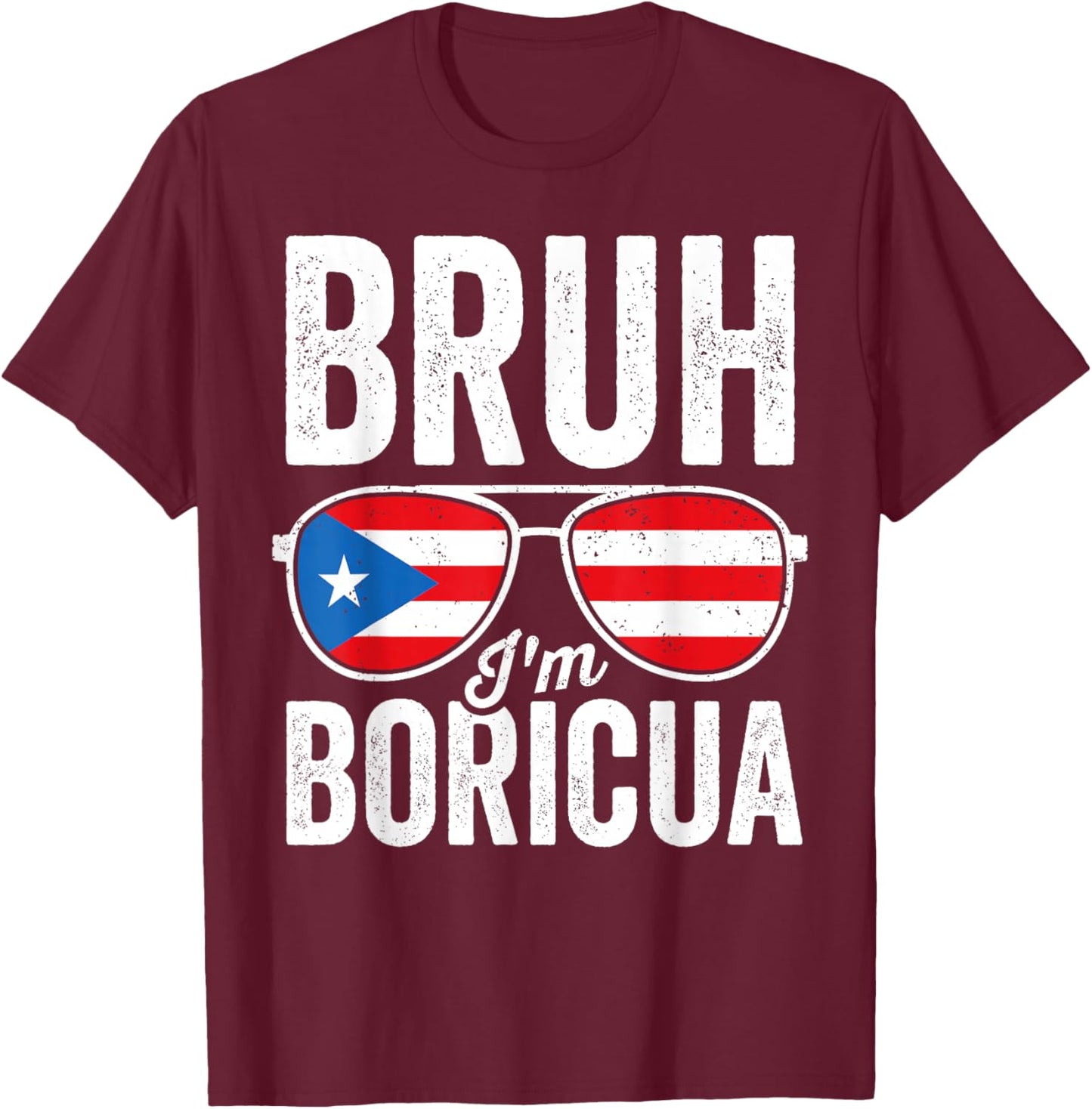 Bruh I'm Boricua Puerto Rico Flag Funny Boricua Kids Boys T-Shirt - T-Shirt | Maroon