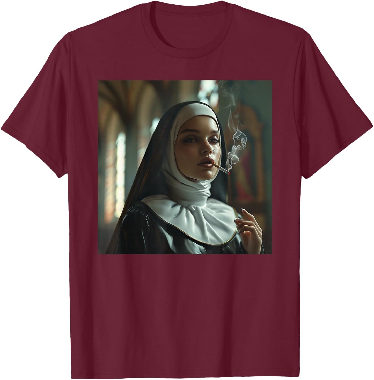 Beautiful rebellious nun, rebellious nun T-Shirt - T-Shirt | Maroon