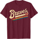 Vintage Braves Name Retro Classic T-Shirt - T-Shirt | Maroon