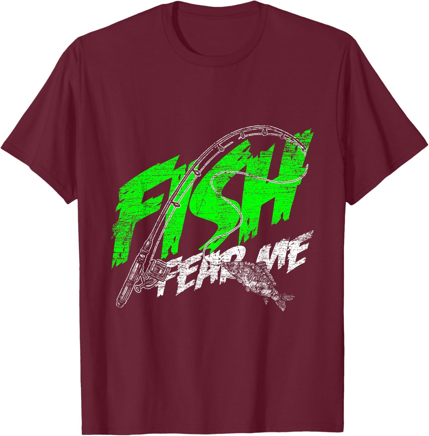Fish Fear Me T-Shirt - T-Shirt | Maroon