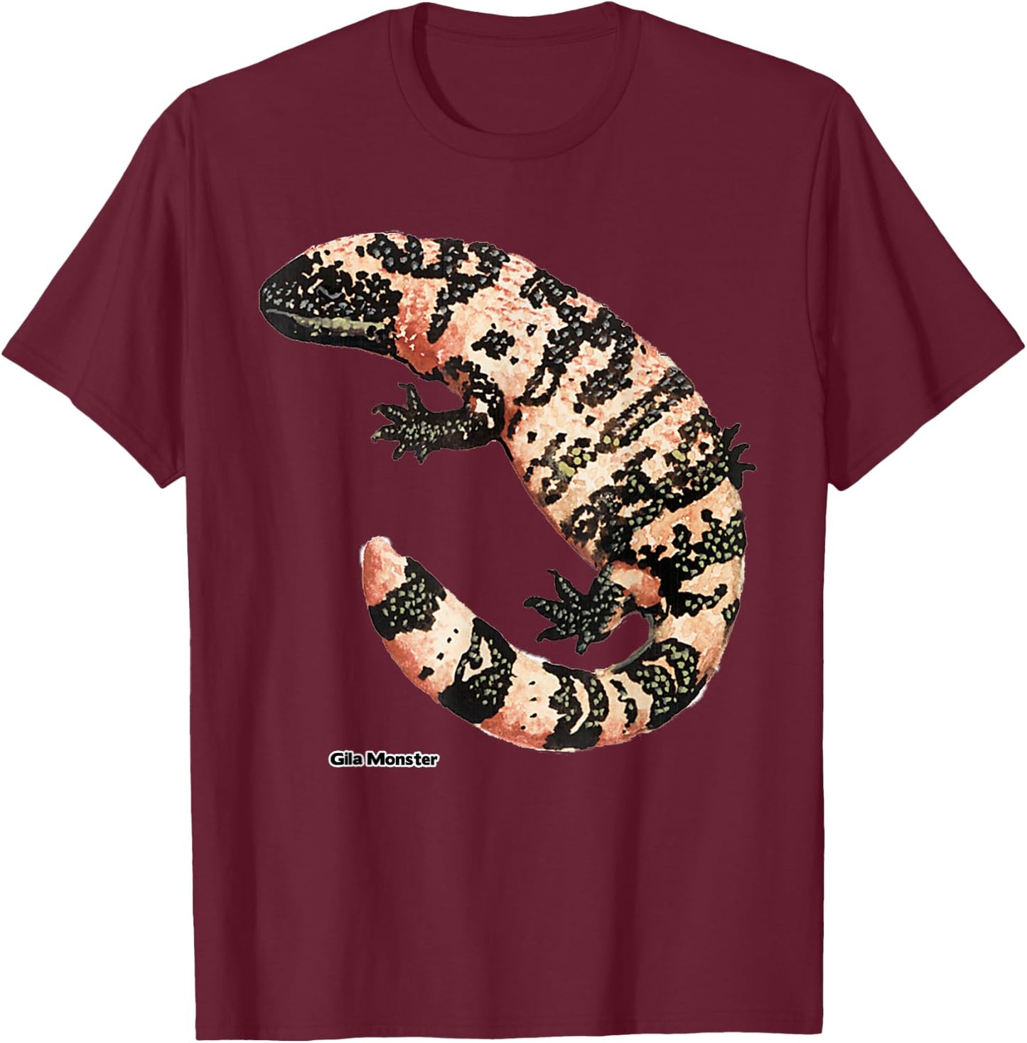 Lotta Shirts: Gila Monster Lizard Animal Reptile T-Shirt - T-Shirt | Maroon