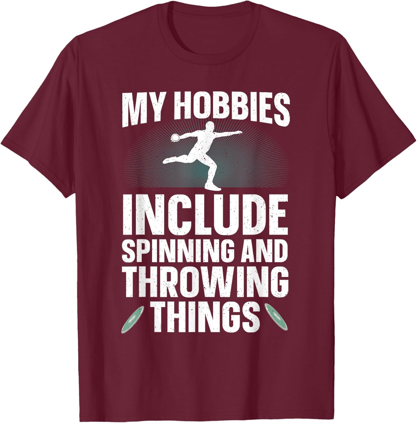 Discus Throwing Art Women Athletics Discus Thrower T-Shirt - T-Shirt | Maroon