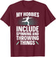 Discus Throwing Art Women Athletics Discus Thrower T-Shirt - T-Shirt | Maroon