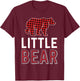 Little Bear Kid Red Buffalo Plaid Matching Family Christmas T-Shirt - T-Shirt | Maroon