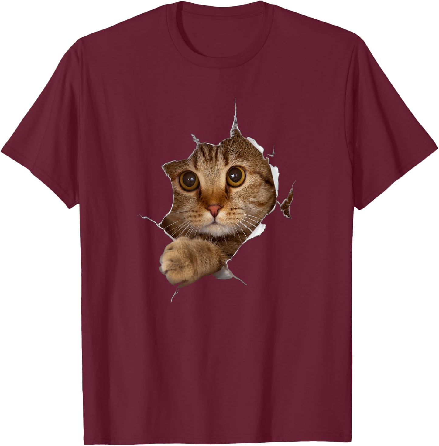 Sweet Kitten Torn Cloth - Funny Cat Lover Cat Owner Cat Lady T-Shirt - T-Shirt | Maroon
