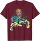 Halloween Neon Zombie Walk Splattered T-Shirt - T-Shirt | Maroon