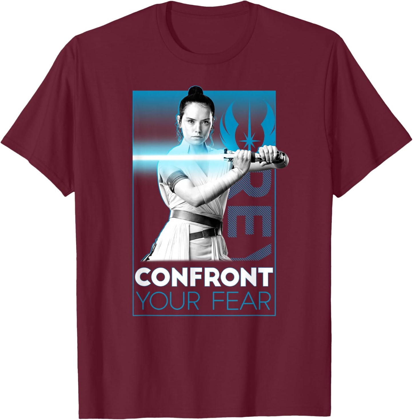 Star Wars: The Rise Of Skywalker Rey Confront Your Fears T-Shirt - T-Shirt | Maroon