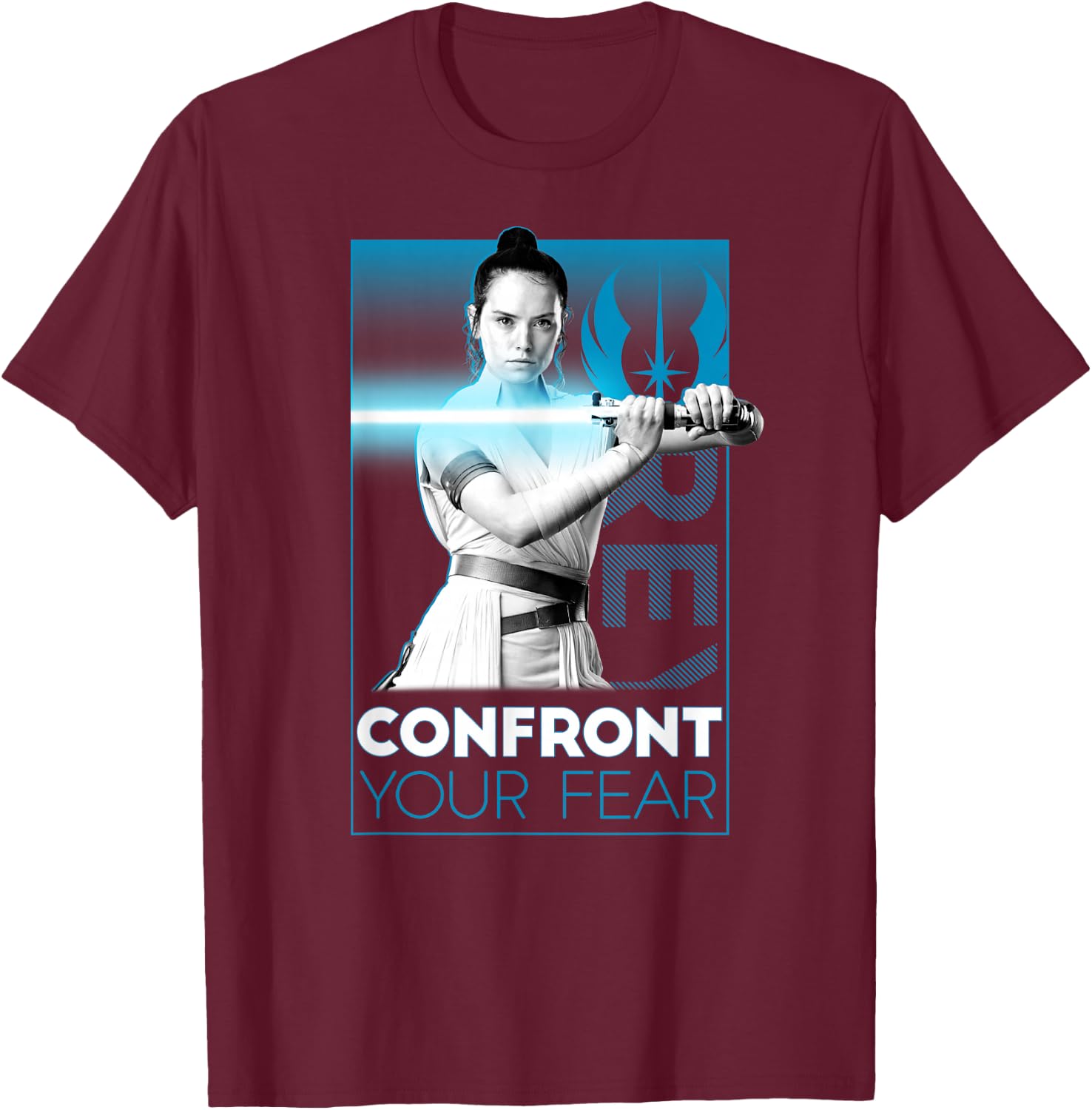 Star Wars: The Rise Of Skywalker Rey Confront Your Fears T-Shirt - T-Shirt | Maroon