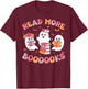 Cute Ghost Book Read More Books Funny Teachers Halloween T-Shirt - T-Shirt | Maroon