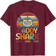 Retro Vintage Daddy Shark Gift T-Shirt - T-Shirt | Maroon