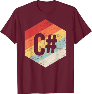 Retro C# T-Shirt - T-Shirt | Maroon