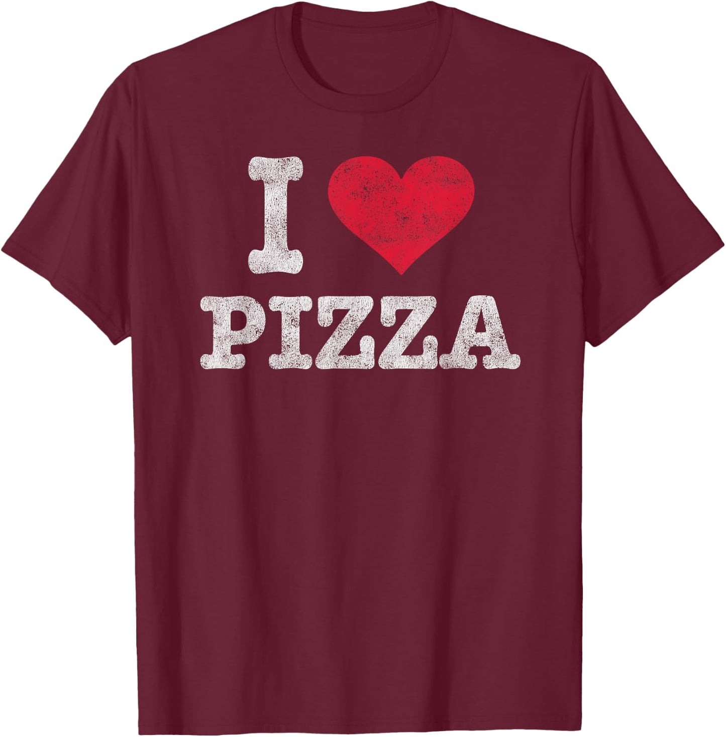 Vintage I Love Pizza Trendy Gift T-Shirt - T-Shirt | Maroon
