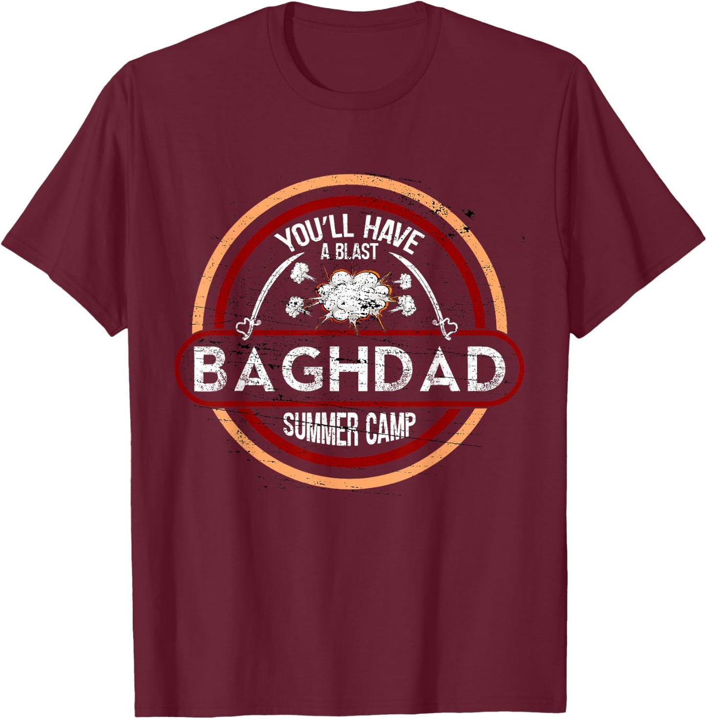 Baghdad Summer Camp | Iraq War Veteran Military T-Shirt - T-Shirt | Maroon