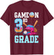 3rd Grade Back to School Baseball Drip Ice Cream Game On Kid T-Shirt - T-Shirt | Maroon